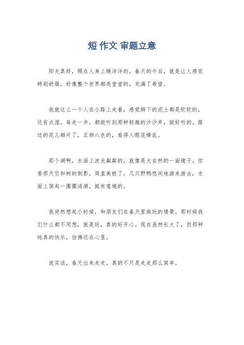 短 作文 审题立意