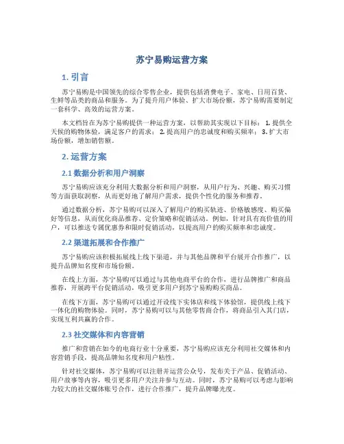 苏宁易购运营方案