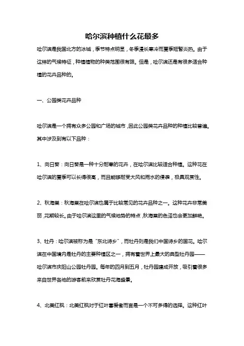 哈尔滨种植什么花最多