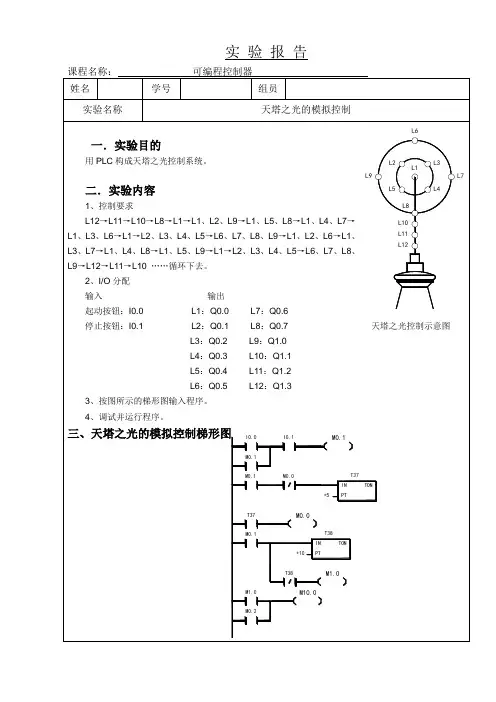 基于S7-200的天塔之光的模拟控制