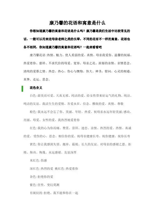 康乃馨的花语和寓意是什么