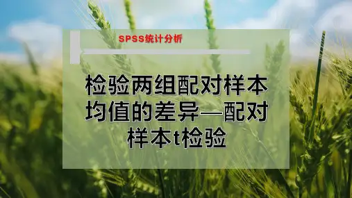 检验两组配对样本均值的差异—配对样本t检验