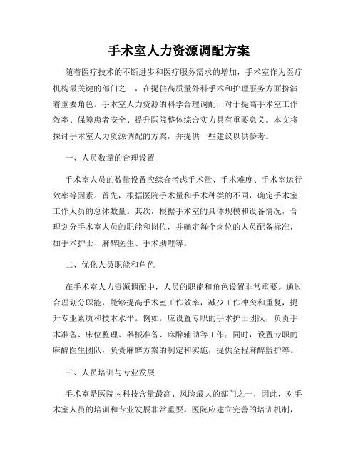 手术室人力资源调配方案