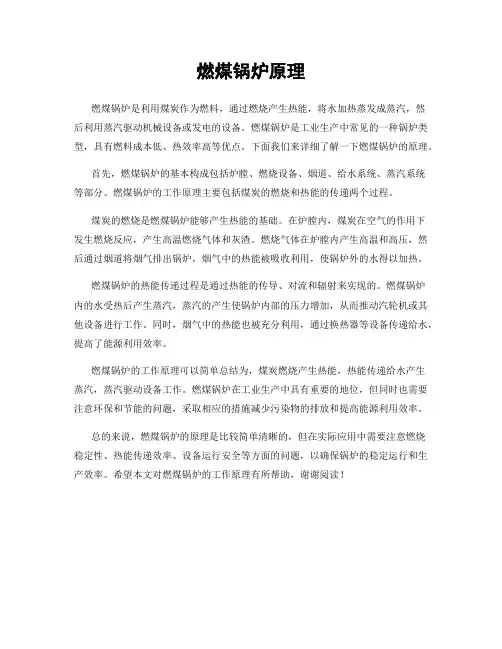 燃煤锅炉原理
