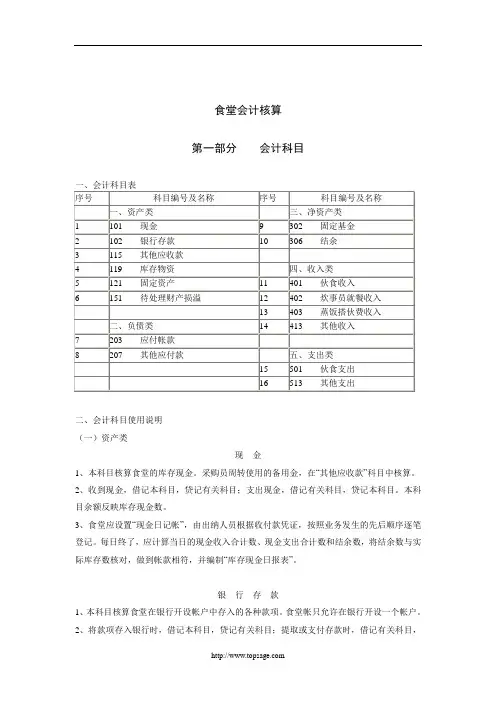 食堂会计核算