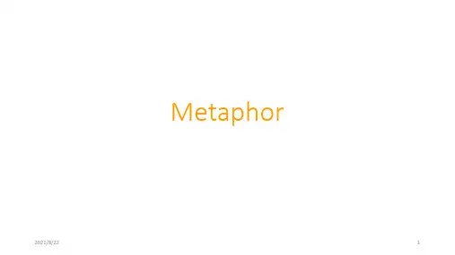 Conceptual-Metaphor概念隐喻推荐课件