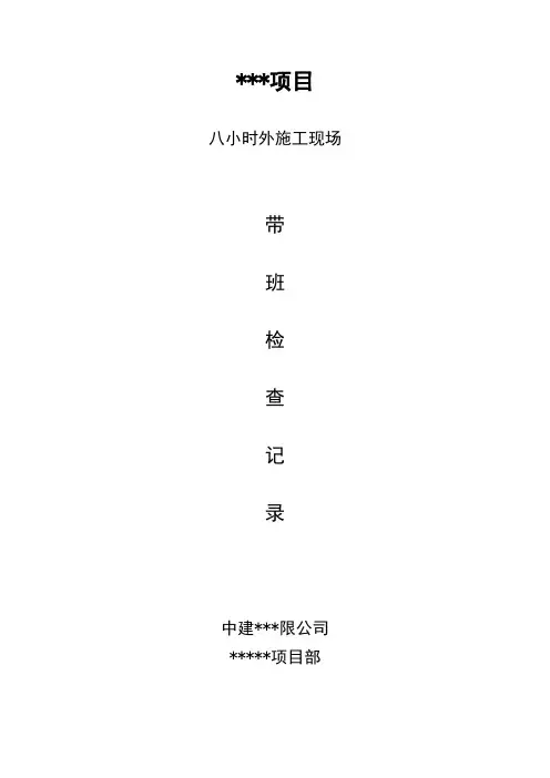项目领导八小时外值班表