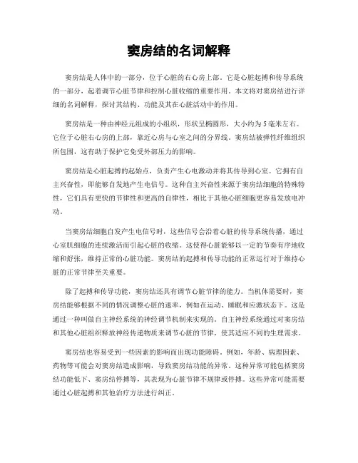 窦房结的名词解释