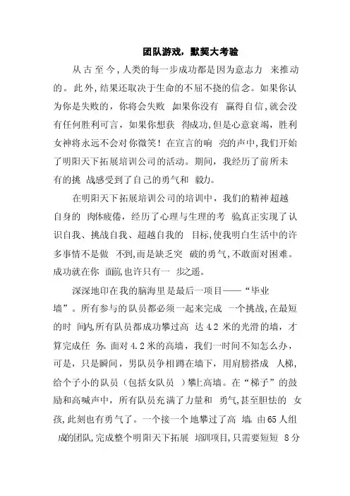 团队游戏默契大考验