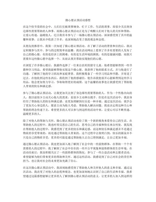 微心愿认领活动感想