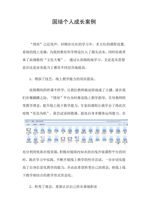 国培个人成长案例