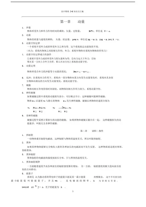 (完整版)高中物理选修3-5知识点汇总.docx