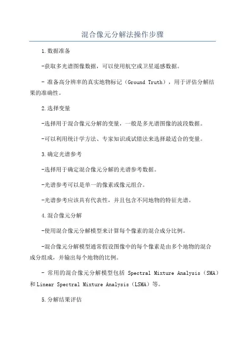 混合像元分解法操作步骤