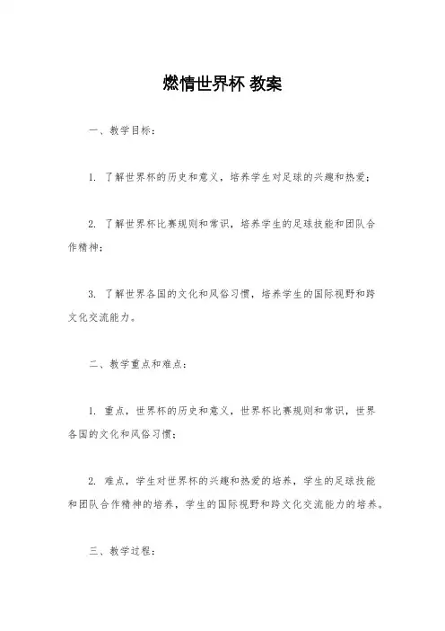 燃情世界杯 教案