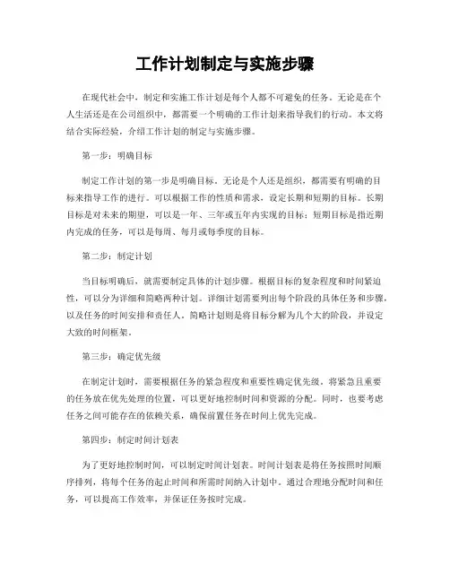 工作计划制定与实施步骤