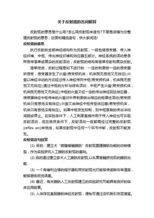 关于反射弧的名词解释
