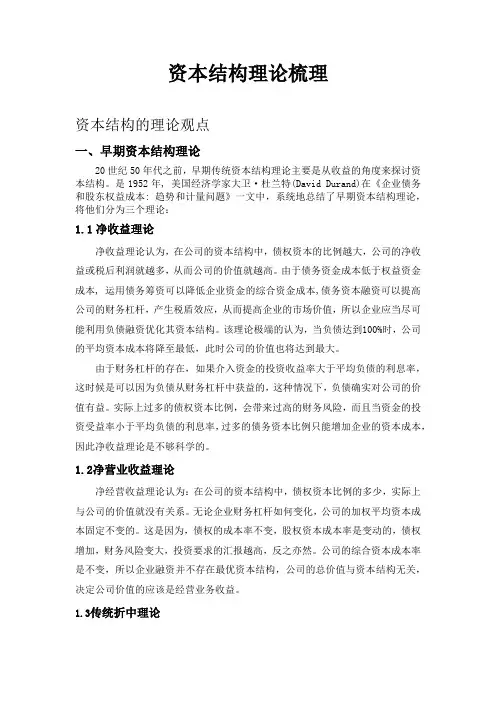 资本结构理论梳理