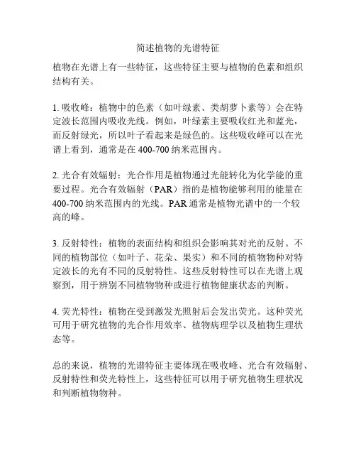 简述植物的光谱特征