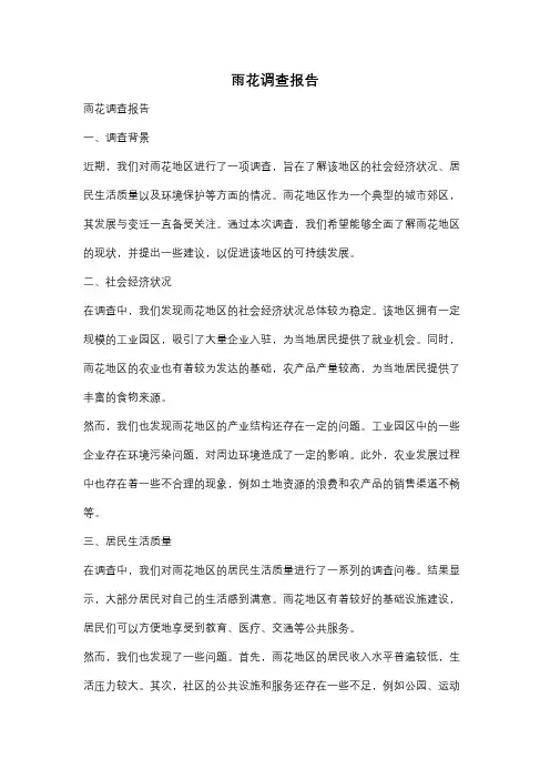 雨花调查报告