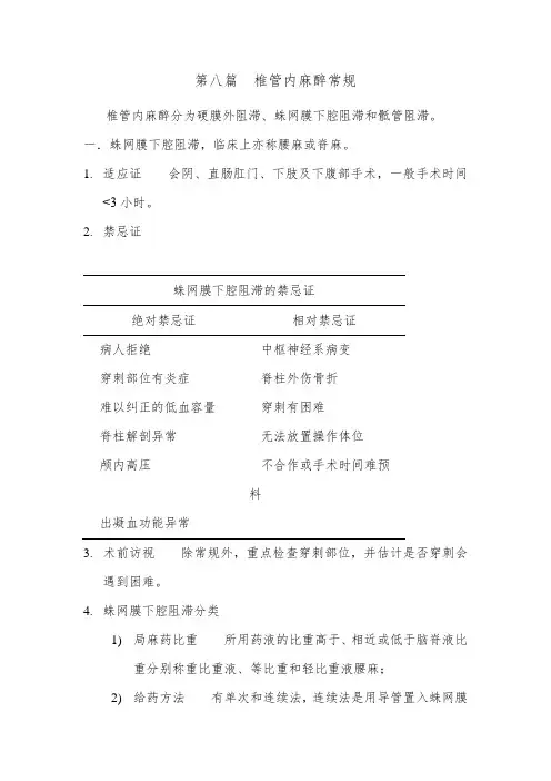 8第八篇 椎管内麻醉常规