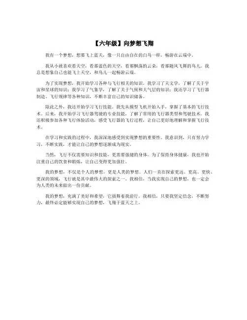 【六年级】向梦想飞翔