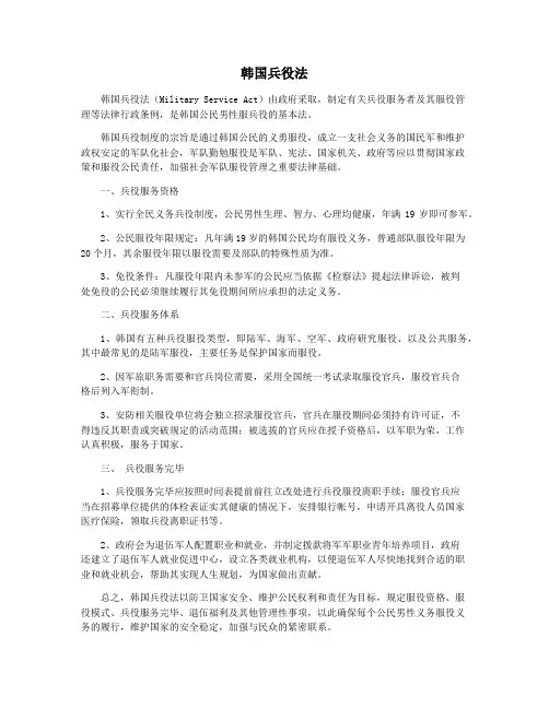 韩国兵役法