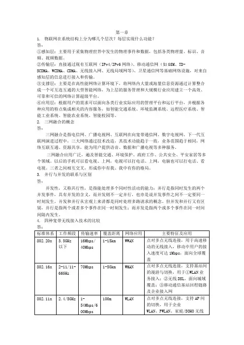 (完整版)短距离简答题复习资料