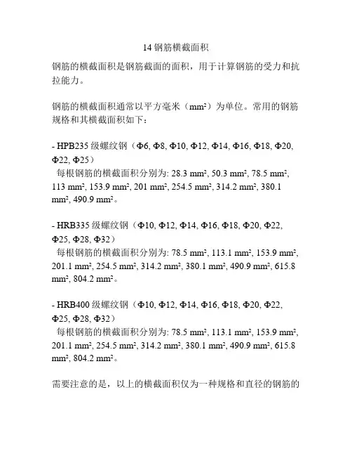 14钢筋横截面积