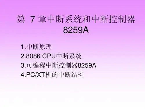机电-第7章中断系统和中断控制器8259A