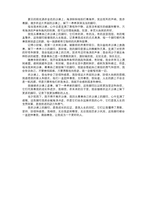 我在沙滩上的脚印