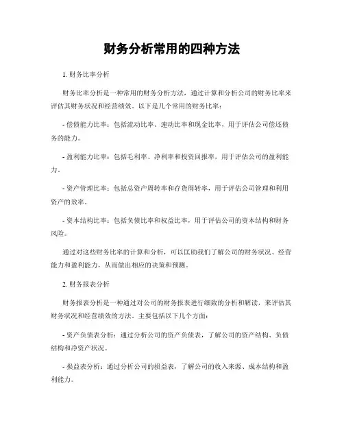 财务分析常用的四种方法