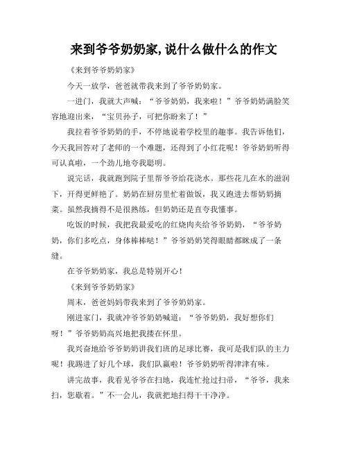 来到爷爷奶奶家,说什么做什么的作文