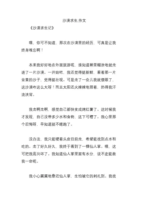 沙漠求生,作文