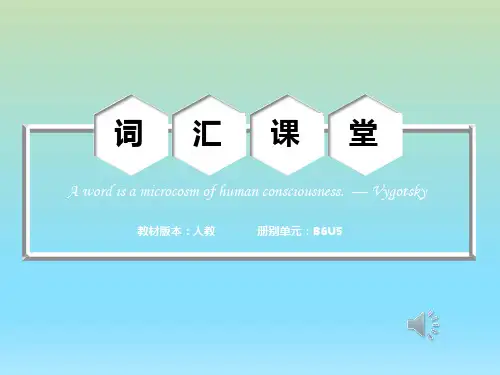 人教版高中英语选修六Unit5 重难点词汇