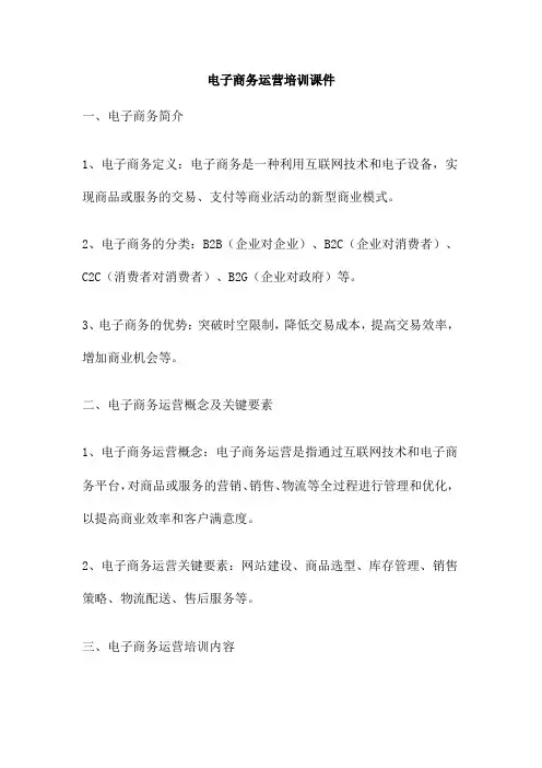 电子商务运营培训课件