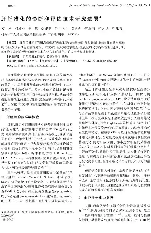 肝纤维化的诊断和评估技术研究进展