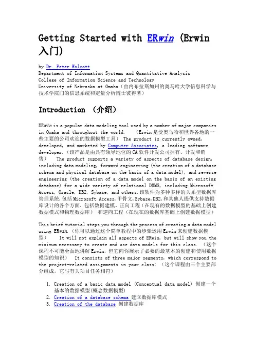 ERwin使用说明(中英文)