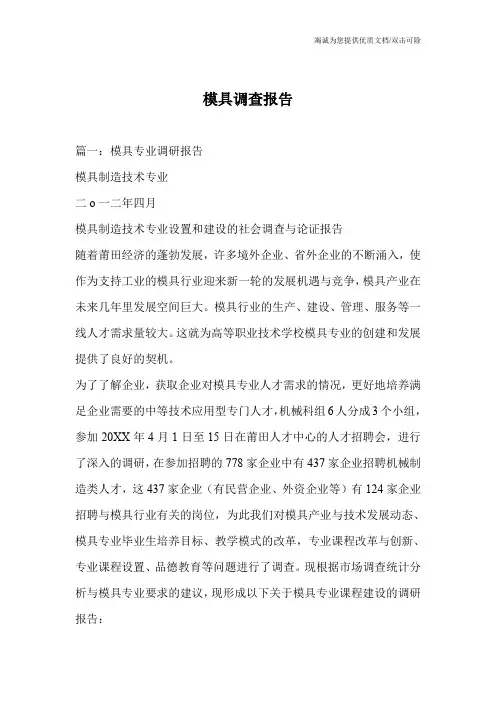 模具调查报告