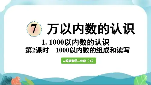 新人教版二下数学第2课时  1000以内数的组成和读写