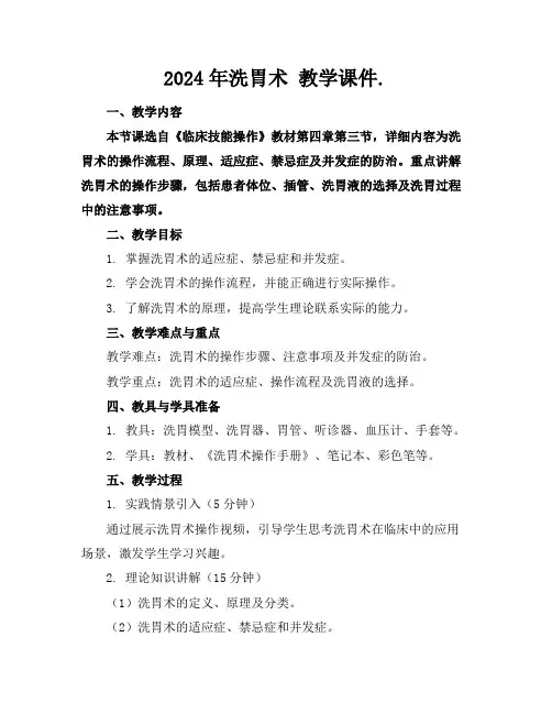 2024年洗胃术教学课件.