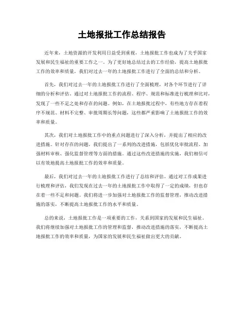 土地报批工作总结报告