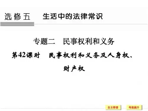 2017年浙江高考政治选修5《生活中的法律常识》复习课件(全册)