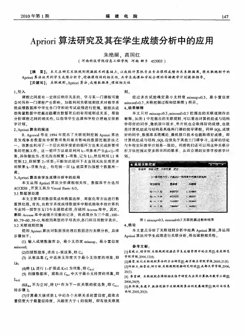 Apriori算法研究及其在学生成绩分析中的应用