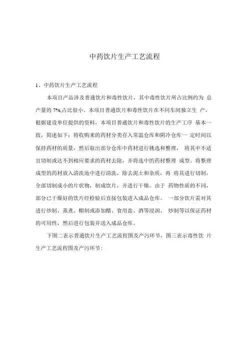 中药饮片生产工艺流程