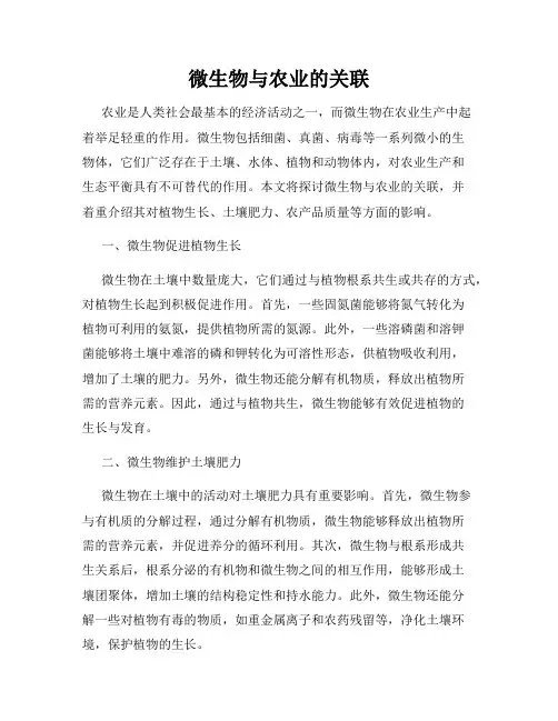 微生物与农业的关联