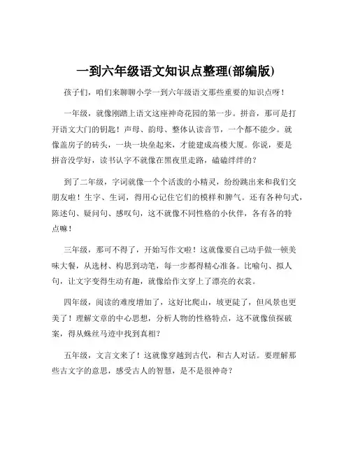 一到六年级语文知识点整理(部编版)