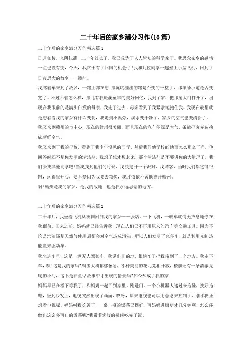 二十年后的家乡满分习作(10篇)
