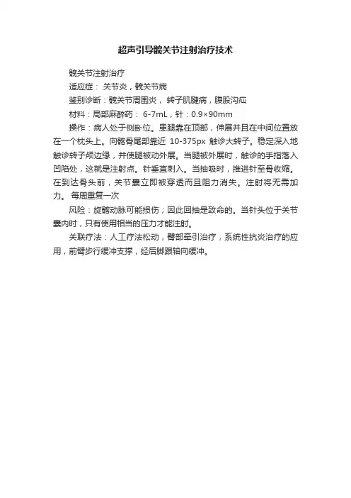 超声引导髋关节注射治疗技术