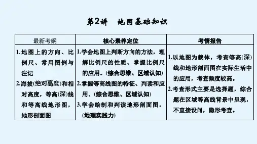 高考地理突破人教版课件第一章第2讲第1课时地图三要素等高线地形图及地形剖面图判读