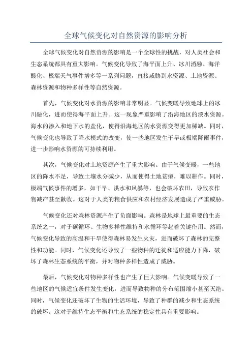 全球气候变化对自然资源的影响分析
